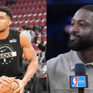 Giannis Antetokounmpo (L) and Dwayne Wade (R)