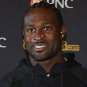 Pittsburgh Steelers wide receiver Dk Metcalf at press conference at Carton House.