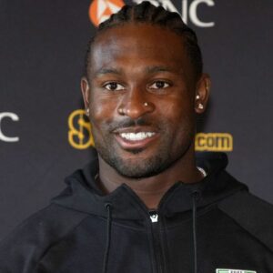 Pittsburgh Steelers wide receiver Dk Metcalf at press conference at Carton House.