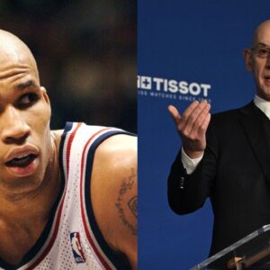 Richard Jefferson (L), Adam Silver (R)