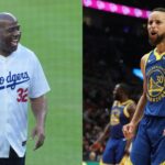 Magic Johnson (L) and Stephen Curry (R)