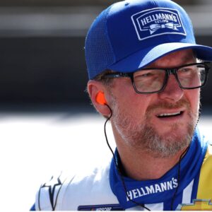 BRISTOL, TN - SEPTEMBER 20: Dale Earnhardt, Jr ( 88 JR Motorsports Hellmann s Chevrolet) talks with members of his crew during practice for the NASCAR, Motorsport, USA Xfinity Series Food City 300 on September 20, 2024 at Bristol Motor Speedway in Bristol, TN.