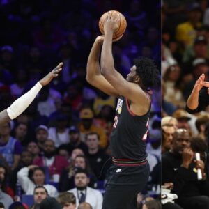 (L) DeAndre Ayton and Joel Embiid (R) JJ Redick