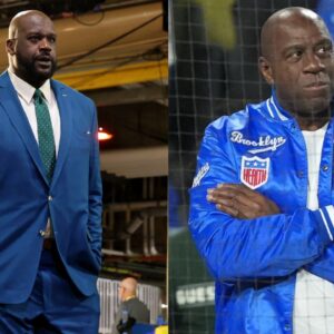 Shaquille O'Neal (L), Magic Johnson (R)