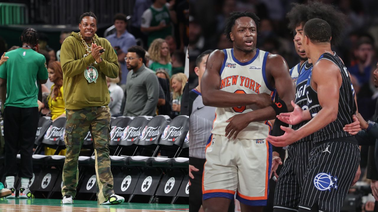 (L) Paul Pierce (R) Desmond Bane and OG Anunoby