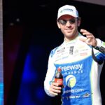 Aug 31, 2025; Darlington, South Carolina, USA; NASCAR Cup Series driver Daniel Suarez (99) during the Cookouts Southern 500 at Darlington Raceway.