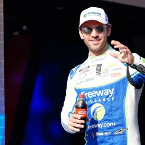 Aug 31, 2025; Darlington, South Carolina, USA; NASCAR Cup Series driver Daniel Suarez (99) during the Cookouts Southern 500 at Darlington Raceway.
