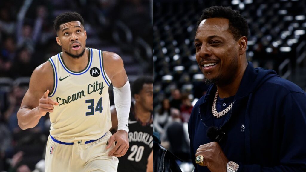 (L) Giannis Antetokounmpo (R) Paul Pierce