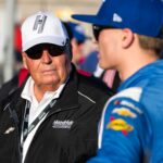 Nov 1, 2025; Avondale, Arizona, USA; Rick Hendrick with NASCAR Xfinity Series driver Corey Day (right) during the Xfinity Series Championship race at Phoenix Raceway