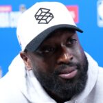 Dec 12, 2025; Las Vegas, NV, USA; NBA on Prime analyst Dwyane Wade at press conference at T-Mobile Arena.