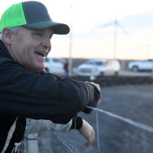 Former NASCAR driver Kenny Wallace watches the kids go-cart race, Wednesday, Oct. 7, 2020, in Bishop. The event promotes youth go-cart racing.