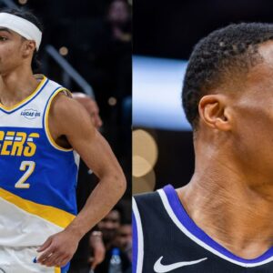 Andrew Nembhard (L), Russell Westbrook (R)