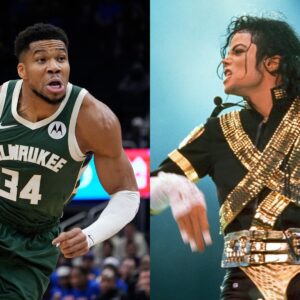 Giannis Antetokounmpo (L) and Michael Jackson (R)