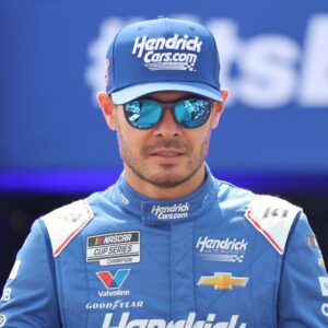 Apr 13, 2025; Bristol, Tennessee, USA; NASCAR Cup Series driver Kyle Larson (5) during driver introductions for the NASCAR Food City 500 at Bristol Motor Speedway.
