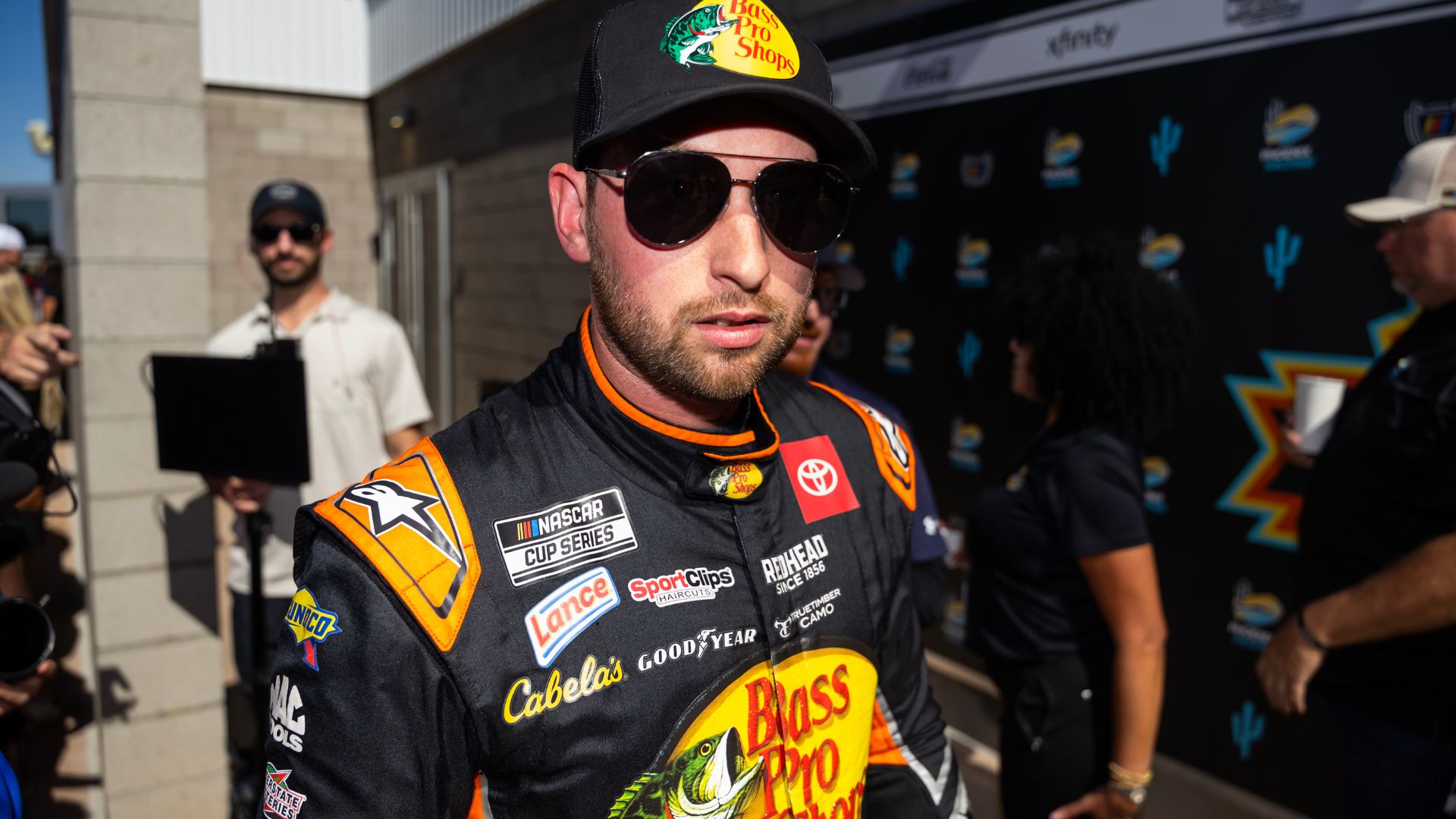 Nov 2, 2025; Avondale, Arizona, USA; NASCAR Cup Series driver Chase Briscoe (19) during the NASCAR Championship race at Phoenix Raceway