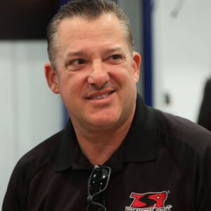 NASCAR driver Tony Steward makes an appearance during the 2023 SEMA Show, at the Las Vegas Convention center in Las Vegas, Nevada