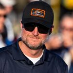 Nov 1, 2025; Avondale, Arizona, USA; NASCAR Xfinity Series team owner Dale Earnhardt Jr during the Xfinity Series Championship race at Phoenix Raceway.