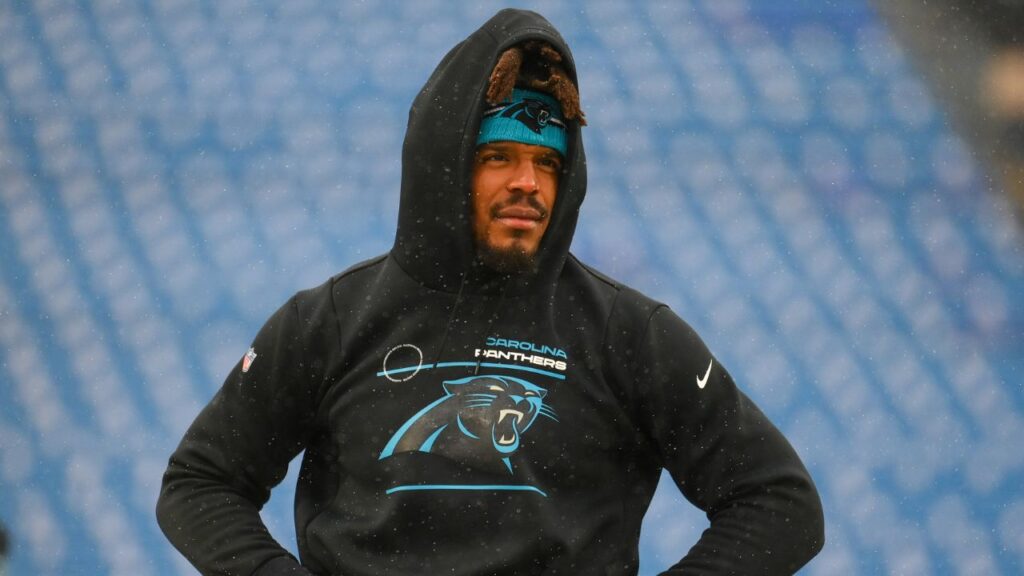 Carolina Panthers quarterback Cam Newton (1) prior to the game against the Buffalo Bills at Highmark Stadium.
