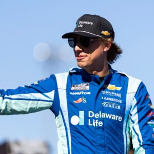 Nov 2, 2025; Avondale, Arizona, USA; NASCAR Cup Series driver Carson Hocevar (77) during the NASCAR Championship race at Phoenix Raceway.