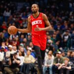 Dec 6, 2025; Dallas, Texas, USA; Houston Rockets forward Kevin Durant (7) brings the ball up the court during the first quarter against the Dallas Mavericks at American Airlines Center