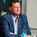 Oct 31, 2025; Avondale, Arizona, USA; NASCAR president Steve O'Donnell speaks to the media during the state of the sport press conference in the media center at Phoenix Raceway.