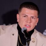 Vanderbilt Commodores quarterback Diego Pavia speaks to the media during a press conference at the New York Marriott Marquis before the presentation of the Heisman trophy.