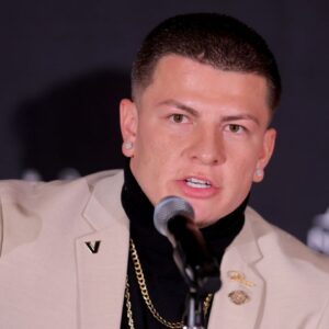 Vanderbilt Commodores quarterback Diego Pavia speaks to the media during a press conference at the New York Marriott Marquis before the presentation of the Heisman trophy.