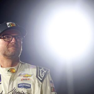 Jul 20, 2024; Hampton, VA, USA; Dale Earnhardt Jr. (3) waits for the start of the 16th Annual Hampton Heat at Langley Speedway