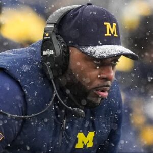 Michigan head coach Sherrone Moore watches a play against Ohio State during the second half at Michigan Stadium in Ann Arbor on Saturday, Nov. 29, 2025.