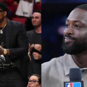 Udonis Haslem (L), Dwyane Wade (R)