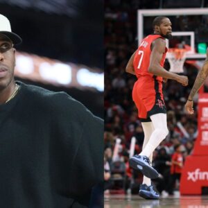 (L) Chris Paul (R) Kevin Durant and Jabari Smith Jr.
