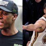 Rajon Rondo (L), Stephen Curry (R)