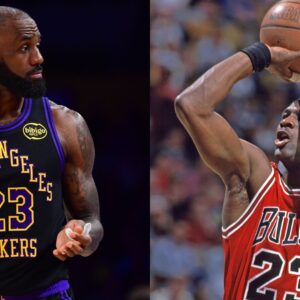 LeBron James (L) and Michael Jordan IR)