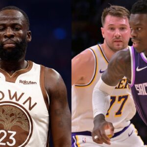 Draymond Green (L), Dennis Schroder Luka Doncic (R)