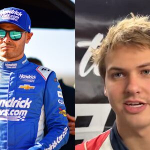 Kyle Larson (L) and Emerson Axsom (R)