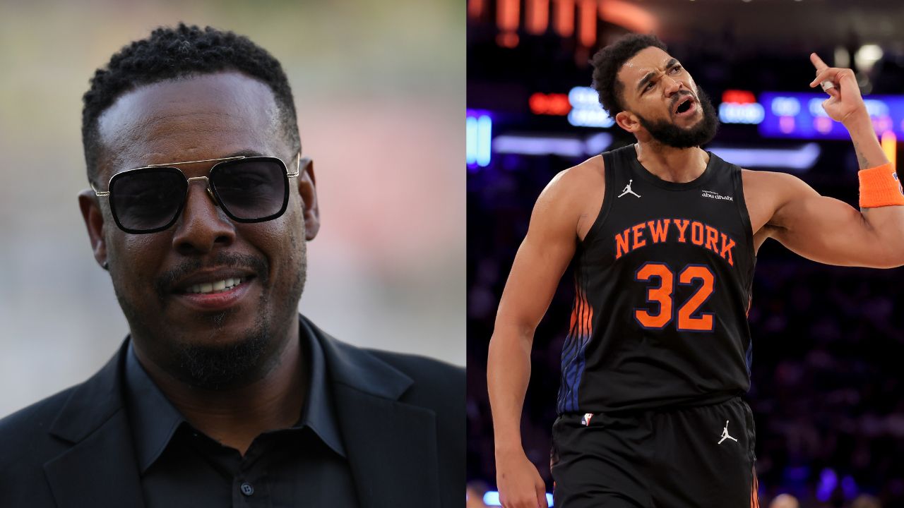 Paul Pierce (L), Karl-Anthony Towns (R)