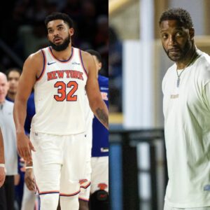 Jalen Brunson, Karl-Anthony Towns, and Vince Carter