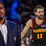 Paul Pierce (L), Trae Young (R)