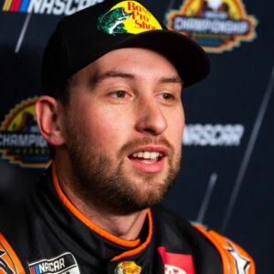 Oct 30, 2025; Avondale, Arizona, USA; NASCAR Cup Series driver Chase Briscoe during Championship Four media day at Phoenix Raceway