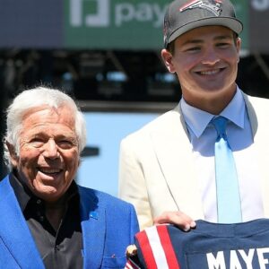 Robert Kraft and Drake Maye