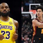 LeBron James (L), Jalen Johnson (R)