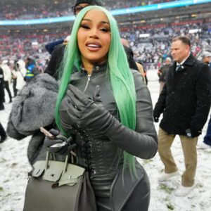 Musician Cardi B after ithe 2026 AFC Championship Game at Empower Field at Mile High.