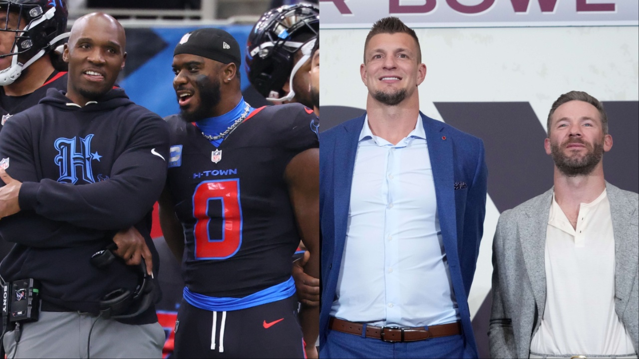 DeMeco Ryans, Patriots TE Rob Gronkowski & WR Julian Edelman