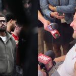 Trae Young(L) and Kristaps Porzingis(R)