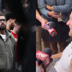 Trae Young(L) and Kristaps Porzingis(R)