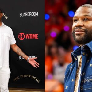 Paul Pierce (L), Floyd Mayweather (R)