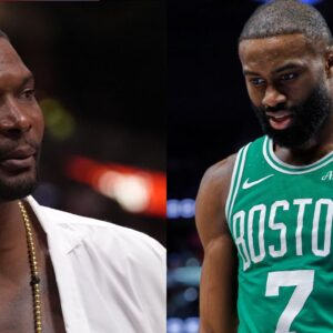 Chris Bosh (L), Jaylen Brown (R)