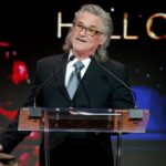 Kurt Russell speaks before accepting the 2022 Hall of Great Western Performers during the Western Heritage Awards at the National Cowboy & Western Heritage Museum in Oklahoma City, Saturday, April, 9, 2022.