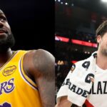 LeBron James (L), Deni Avdija (R)