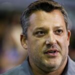 Nov 17, 2017; Homestead, FL, USA; NASCAR Cup Series team owner Tony Stewart during qualifying for the Ford EcoBoost 400 at Homestead-Miami Speedway